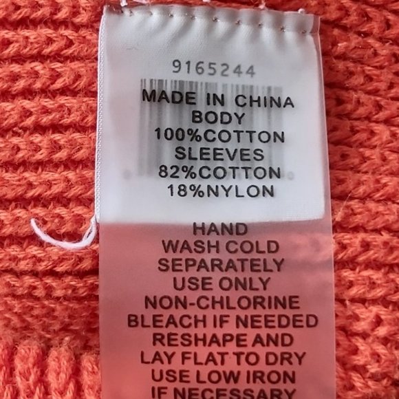 VINCE CAMUTO | Women's Long Sleeve Crew Neck Knit Sweater Orange Size Medium - Picture 7 of 7